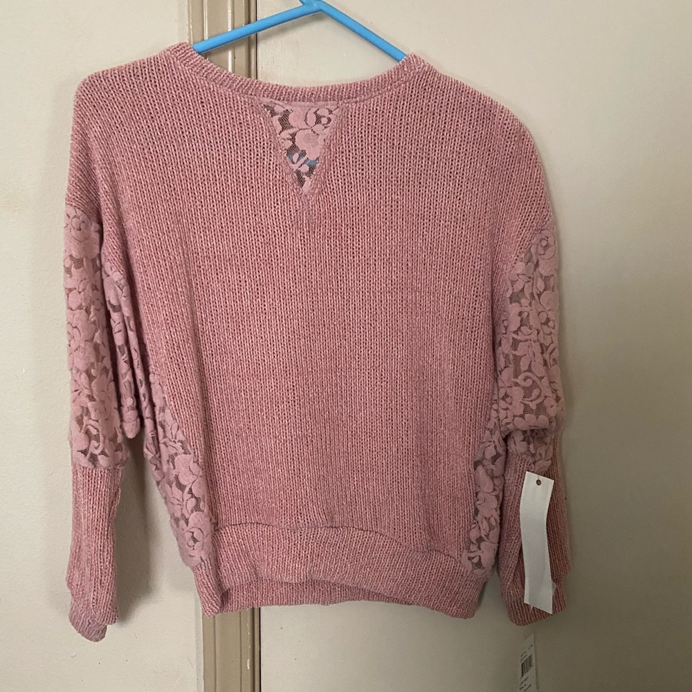 pink lace sweater
